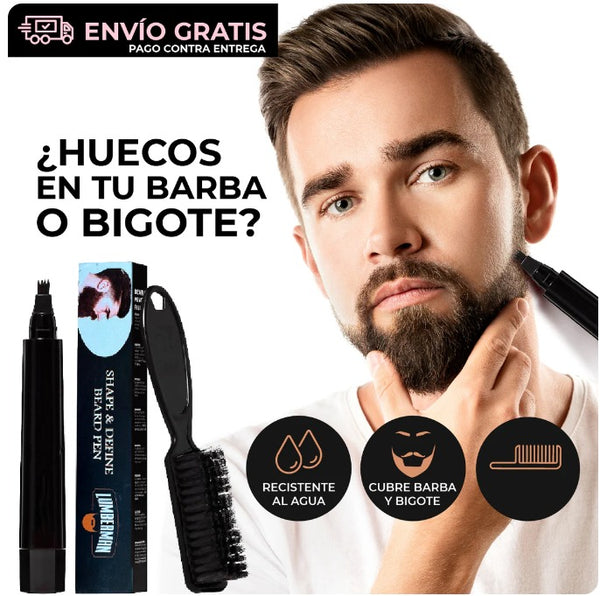 Barba Perfecta en Minutos! Lápiz de Relleno de Barba y Cejas + Cepillo con Descuento Exclusivo – ¡Resistente y Natural!